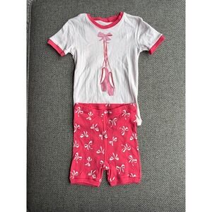 Vaenait Baby Kids Pink Ballet Shoes Bows Pajama Set 100% Cotton 4-5T NEW